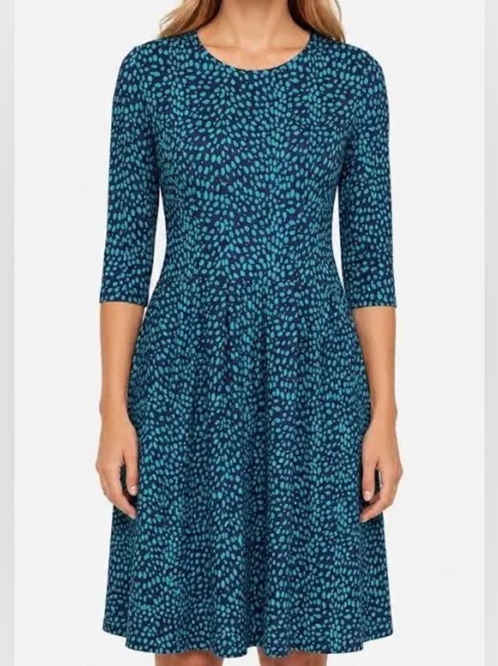 Jude Connally Brynn Dress 3/4 Sleeve Size Medium Blue